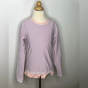 Ruffle Butts girls purple seersucker long sleeve rash guard sz 10